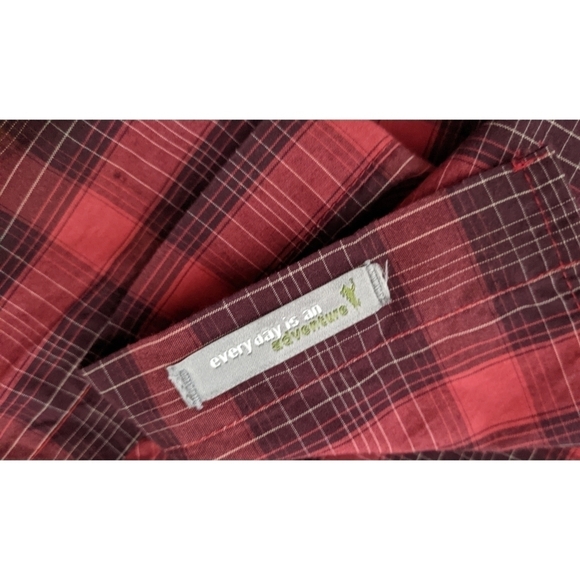 Horny Toad Red Plaid Long Sleeve Button Up Large - Picture 6 of 7